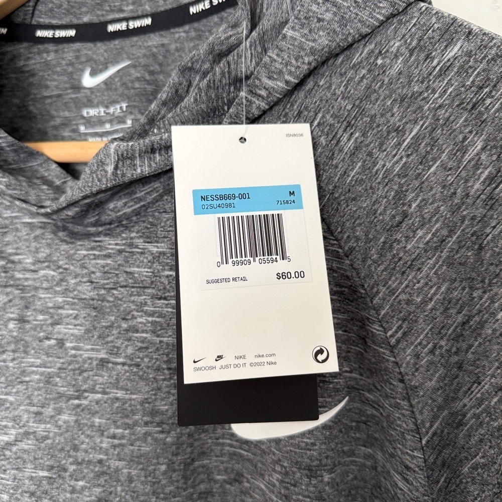 Nike Dri-Fit Gray Men's Hooded Swim Shirt - Picture 5 of 7